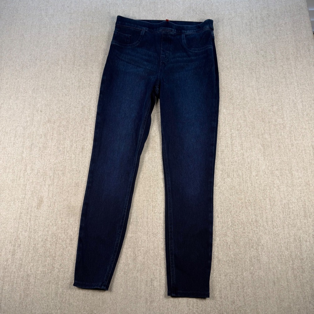 Spanx Jean-ish Leggings Womens Medium Pull On Stretch Denim Dark Wash
